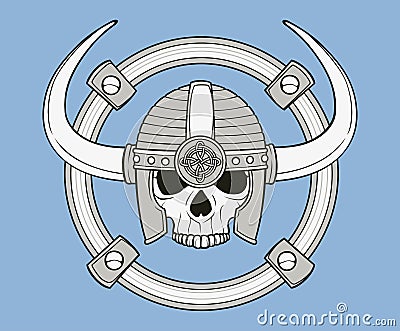 Monochrome skull illustration