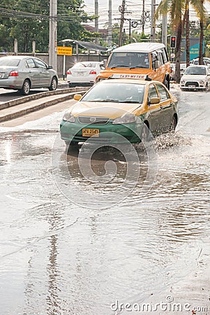 Monsoon rain in Nonthaburi, Thailand