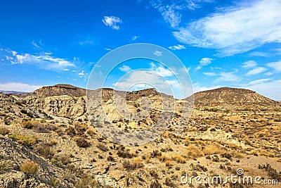 Montagnes de désert de Tabernas, Andalousie, Espagne.