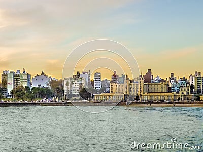 Montevideo Buildings in front of the Sea