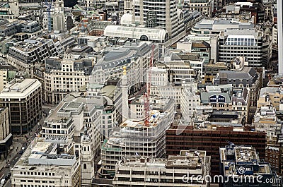 Monument, City of London aerial view
