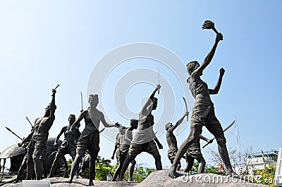 Monument of native war event in Thailand s history