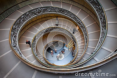 The monumental double spiral staircase