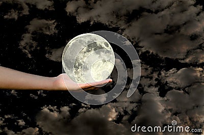 Moon in a hand