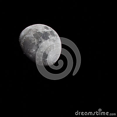 Moon image with telephoto lens