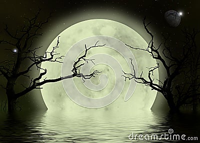 Moon scary fantasy background