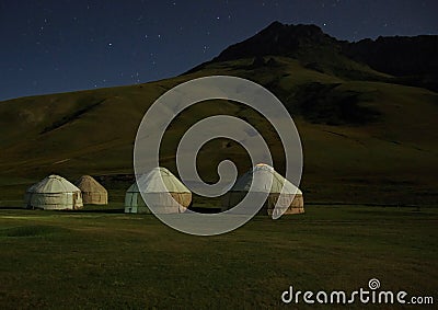 Moonlight on kirghiz yurt