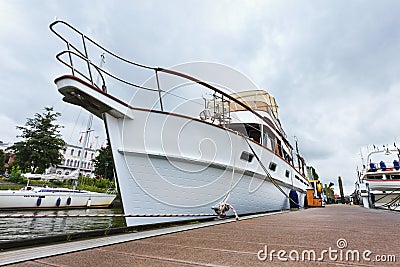 Moored yacht in the Old Port of Rotterdam, Holland