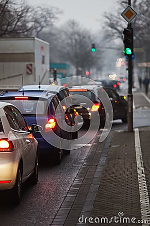 Morning city traffic