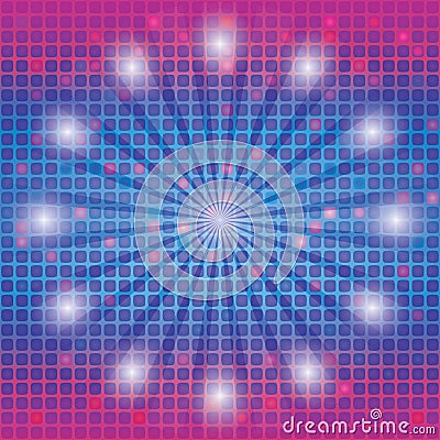 Mosaic background with rays and lights