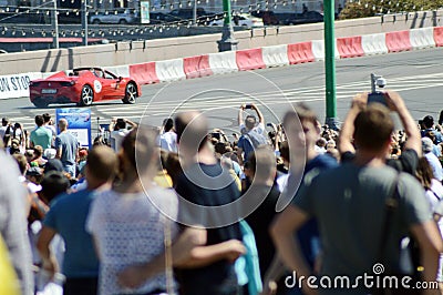 Moscow City Racing Red racing car Ferrari high speed Heat