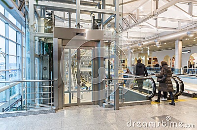 MOSCOW - NOVEMBER 23, 2013: people in the hall of the airport Do