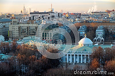 Moscow skyline at the sunset. Russia