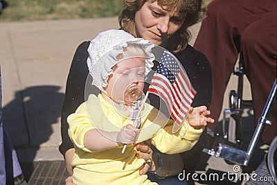 Mother and Baby on Veteran s Day Parade