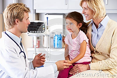 Mother And Child Visiting Doctor s Office