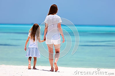 Mother and daughter at beach