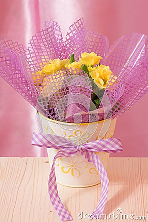 Mothers Day or Easter flowers Card - Stock Photo