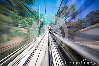 Motion shoot out of a moving train