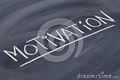 Motivation word on blackboard