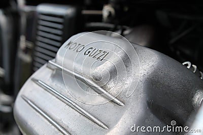 Moto guzzi motorcycle cam cover shallow depth of f