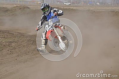 Motocross, motorcycle riders, turn