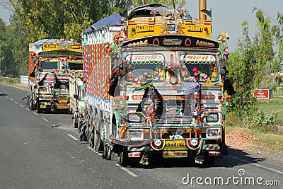 Indian truck on the highway