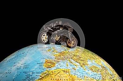Motorbike on globe