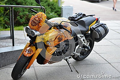 Motorcycle bike airbrush motorcycle bike yellow airbrush Tune delightful isolated one