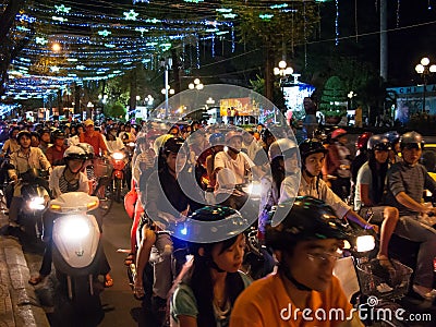 Motorcycle drivers in Ho Chi Minh City Vietnam