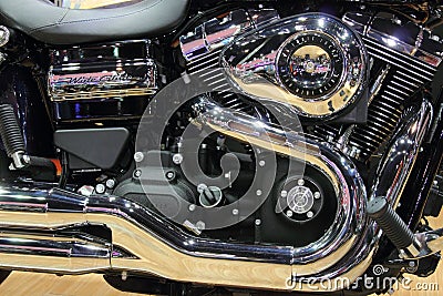 Motorcycle engin with chrome shiny