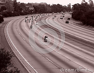 Motorcycle ride on a freeway