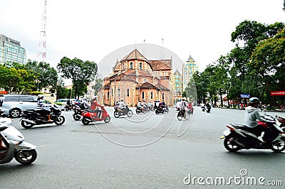 Motorcycles riders in Ho Chi Minh city