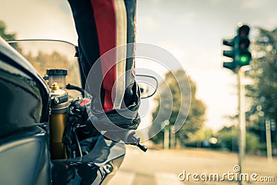 Motorcyclist on the road