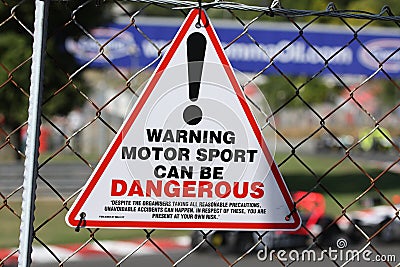 Motorsports Warning Sign