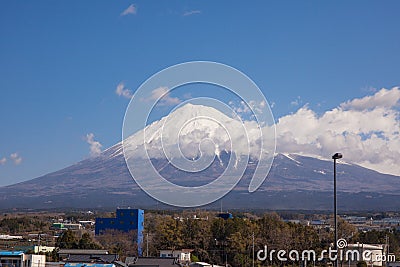 Mount Fuji with clear sky background