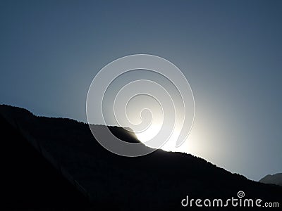 Mountain and sun