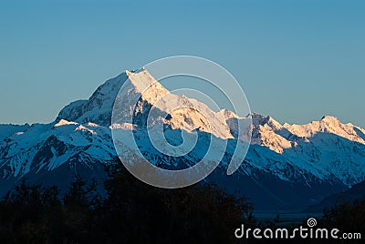 Mountains peak with sun rise, Mount Cook. New Zealand