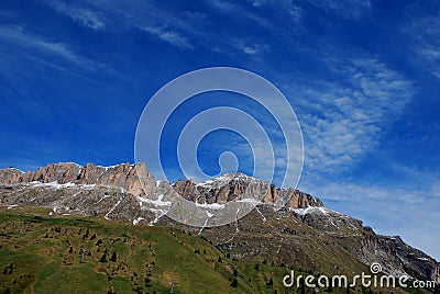 Mountains rocks and sky