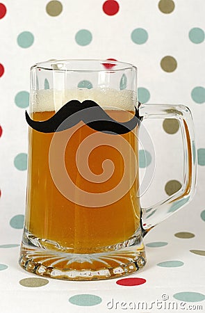 Moustache on beer stein