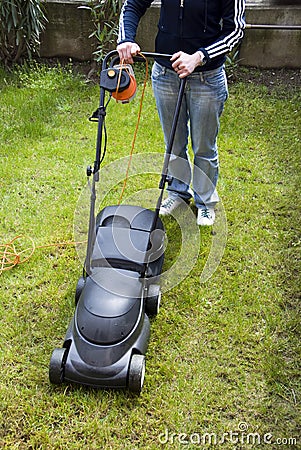 Mowing lawn