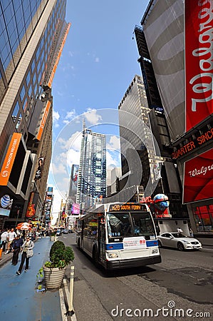 MTA bus at Times Square, New York City