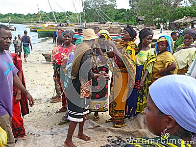 MTWARA, Tanzania - December 3, 2008: the Fish market.