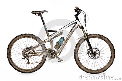 Muddy mountain bike