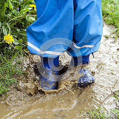 Muddy water puddle