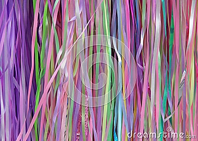 Multi-color purple pink yellow green ribbons background