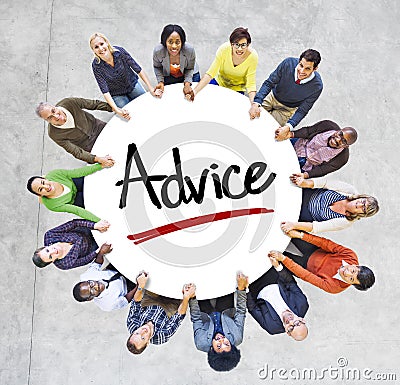 Multi-Ethnic Group of People and Advice Concepts