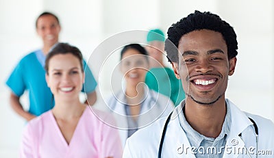 Multi-ethnic medical people smiling at the camera