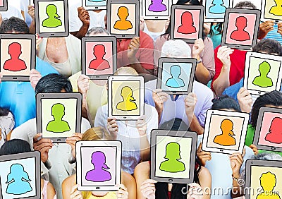 Multi-Ethnic People and Social Networking Concepts