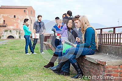 Multicultural College Students at Park