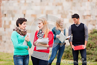 Multicultural College Students at Park